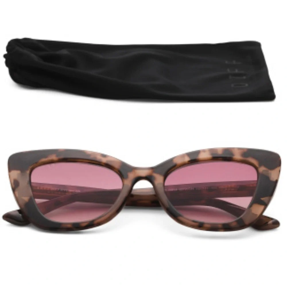 DIFF Melody Sunglasses Blush Tortoise Frame Wine Gradient Lenses Cat Eye